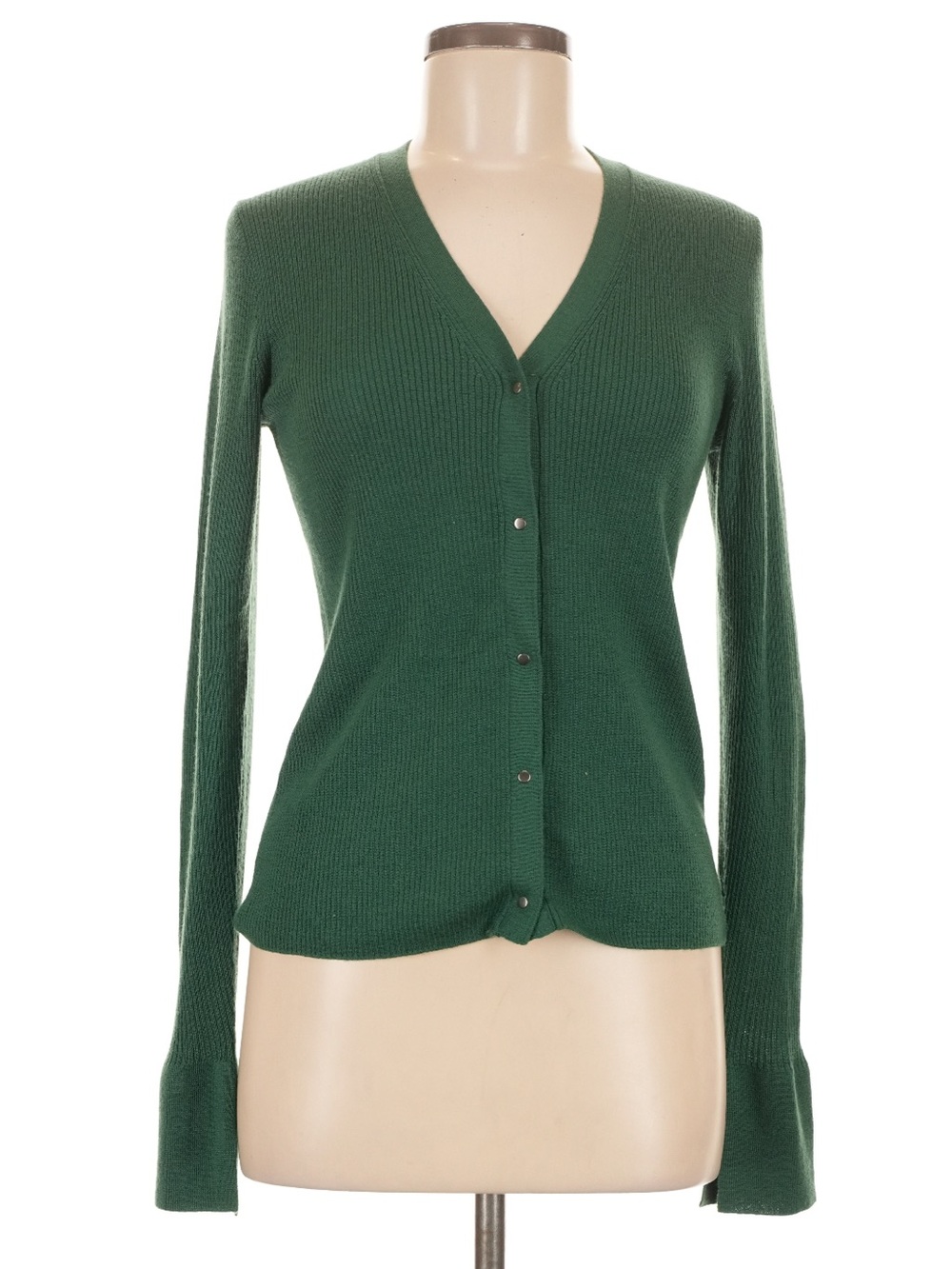 Madewell Forest Green V-Neck Button Cardigan Sweater